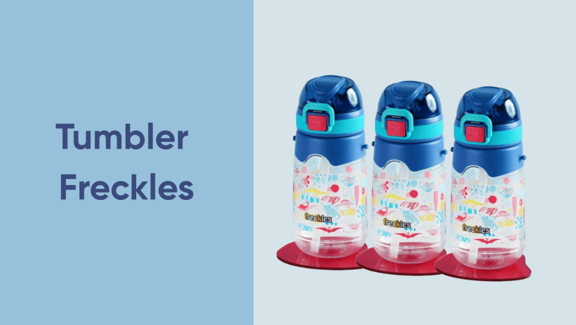 Botol minum anak Tumblers Freckles 500ml warna biru